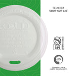 Eco-Products EcoLid Lids, White, 800/Carton (EP-ECOLID-W)