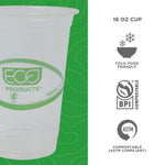 Eco-Products GreenStripe Cold Cups, 16 Oz., Transparent/Green, 500/Carton (EP-CC16-GS)