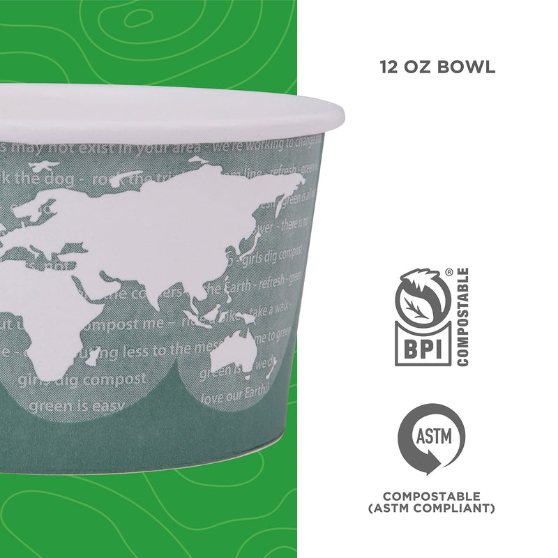 Eco-Products® World Art™ BSC12 Soup Cup, Gray/White, 12 oz., 500/Pack