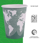 Eco-Products World Art Hot Cups, 12 oz., Gray/White, 1000/Carton (EP-BHC12-WA)