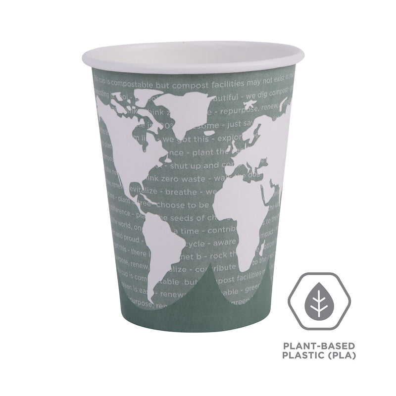 Eco-Products World Art Hot Cups, 12 oz., Gray/White, 1000/Carton (EP-BHC12-WA)