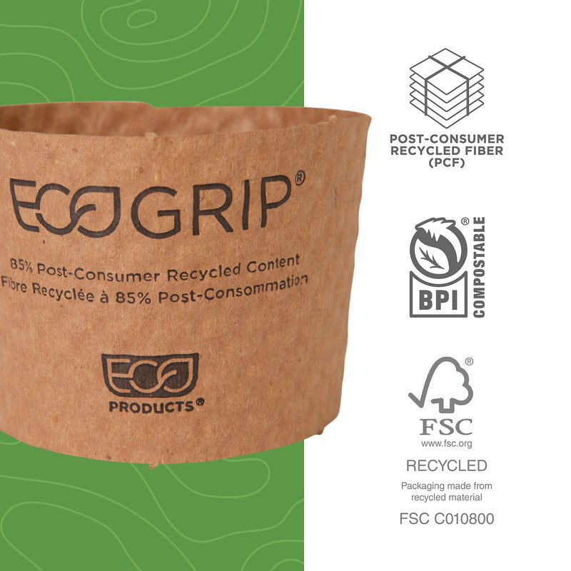 Eco-Products® EcoGrip™ Paper Sleeves, 20 Oz., Brown, 1300/Carton (EG-2000)