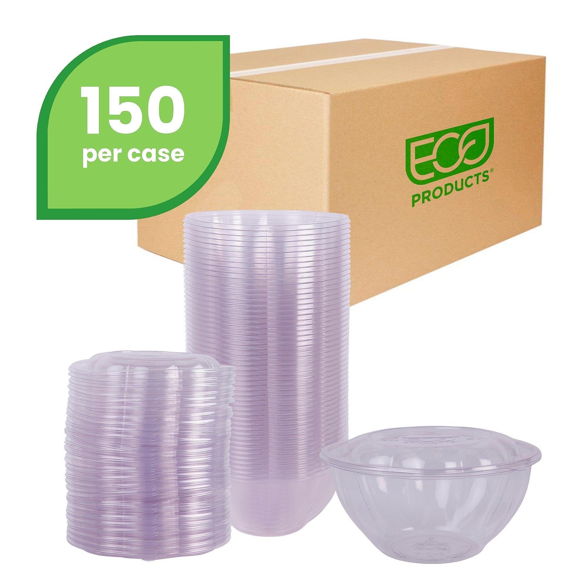 ECO PRODUCTS Salad Bowls with Lids, 32 Oz.