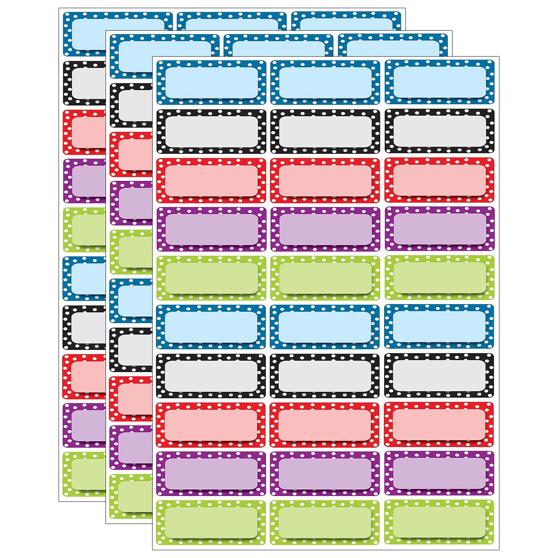 Ashley Productions Die-Cut Magnetic Color Dots Nameplates, Assorted Colors, 2.5" x 1", 30 Per Pack, 3 Packs (ASH10079-3)