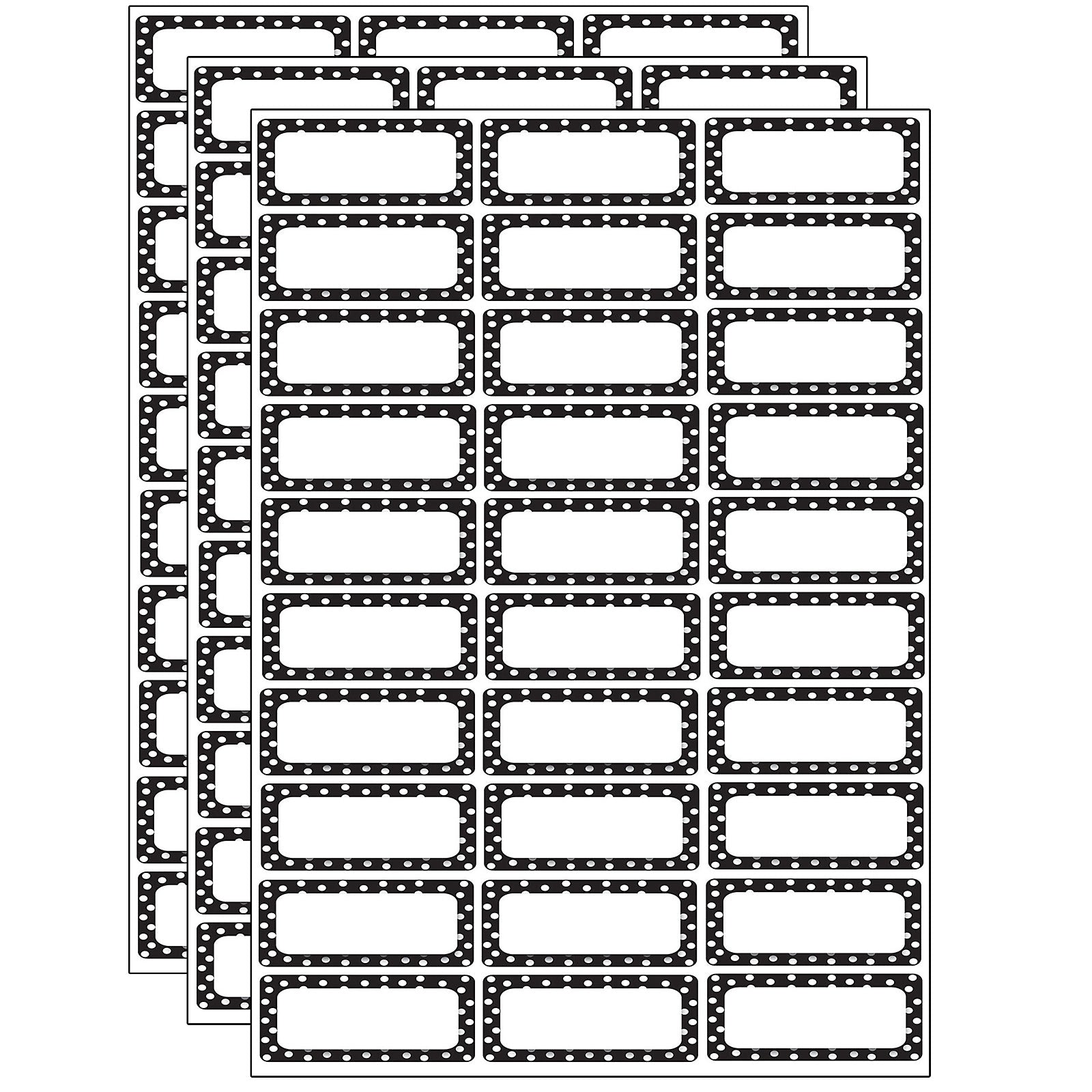 Ashley Productions Die-Cut Magnetic Black & White Dots Nameplates, 2.5" x 1", 30 Per Pack, 3 Packs (ASH10080-3)