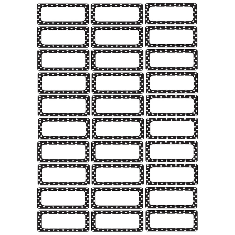 Ashley Productions Die-Cut Magnetic Black & White Dots Nameplates, 2.5" x 1", 30 Per Pack, 3 Packs (ASH10080-3)