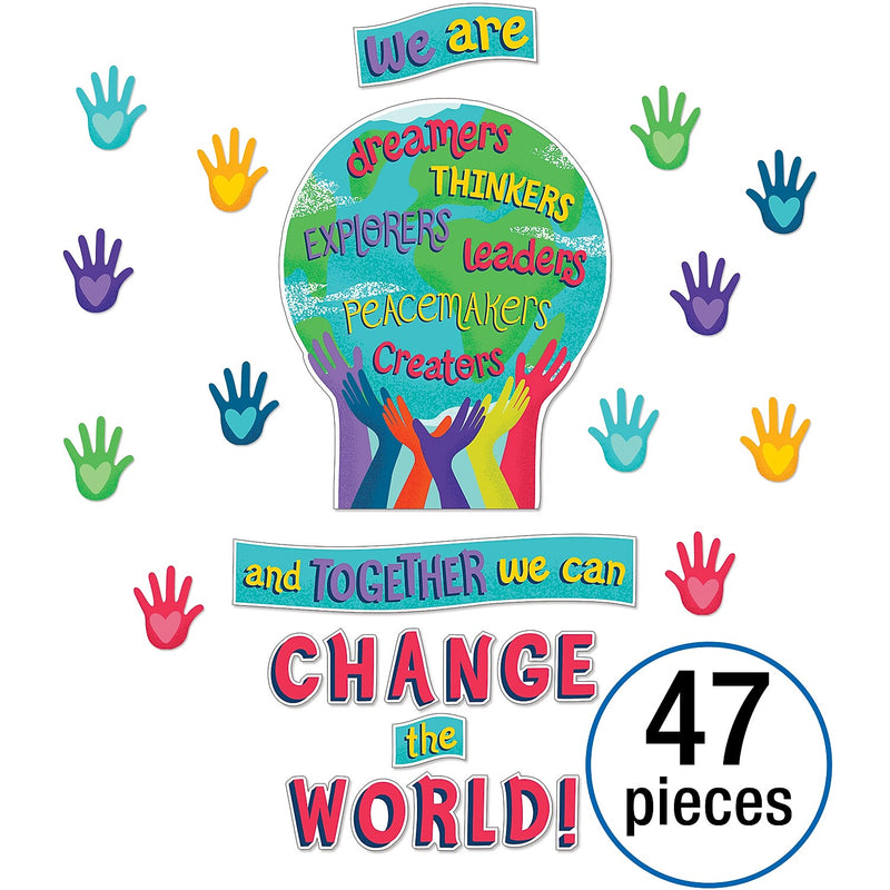 Carson Dellosa Education One World Together We Can Change the World Bulletin Board Set, 47 Pieces (CD-110488)