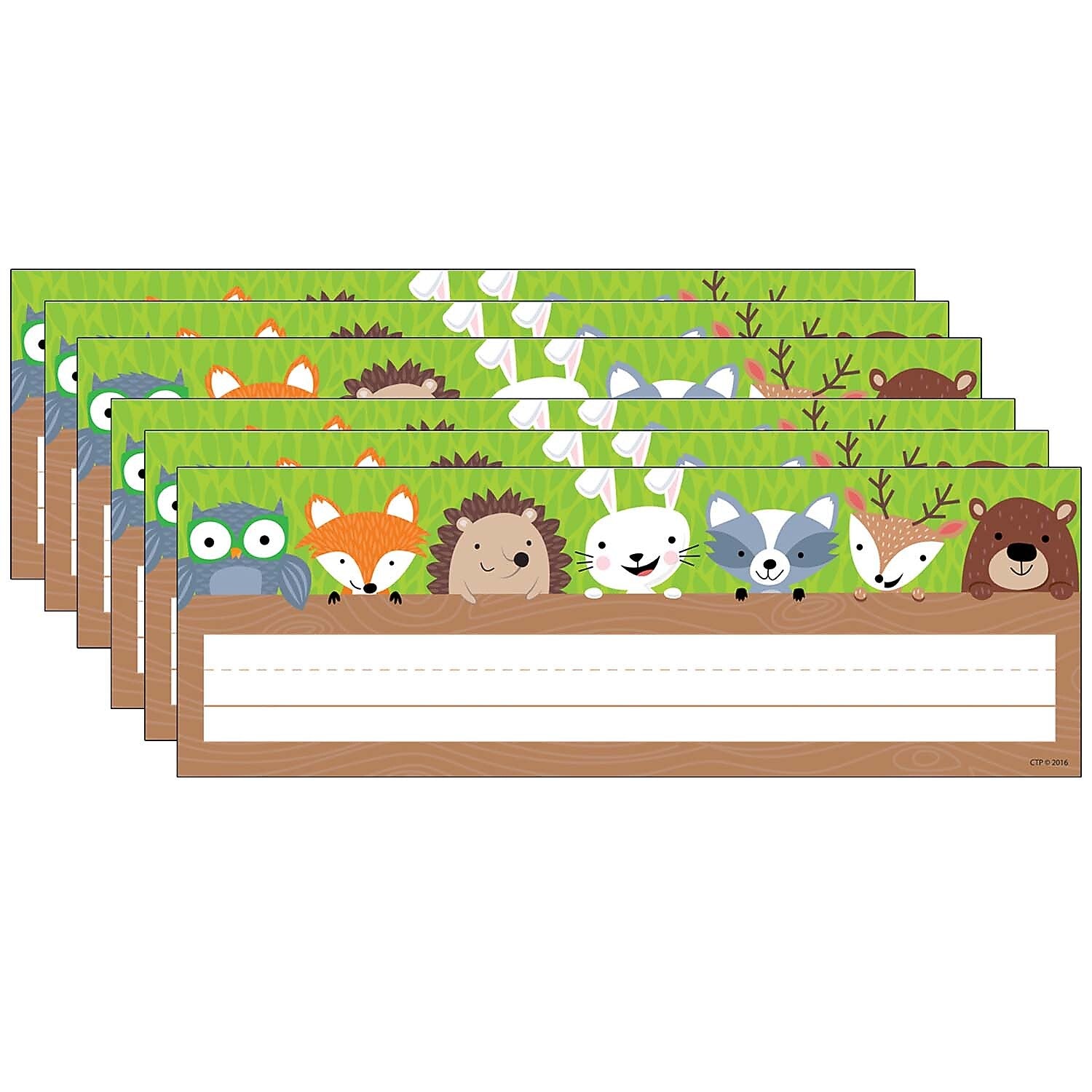 Creative Teaching Press Woodland Friends Nameplates, 9.5" x 3.25", 36 Per Pack, 6 Packs (CTP4400-6)
