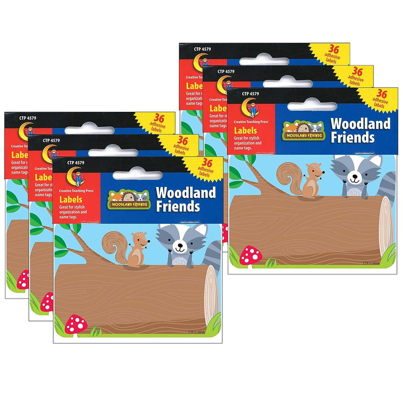 Creative Teaching Press Woodland Friends Name Tags, 3.5" x 2.5", 36 Per Pack, 6 Packs (CTP4579-6)