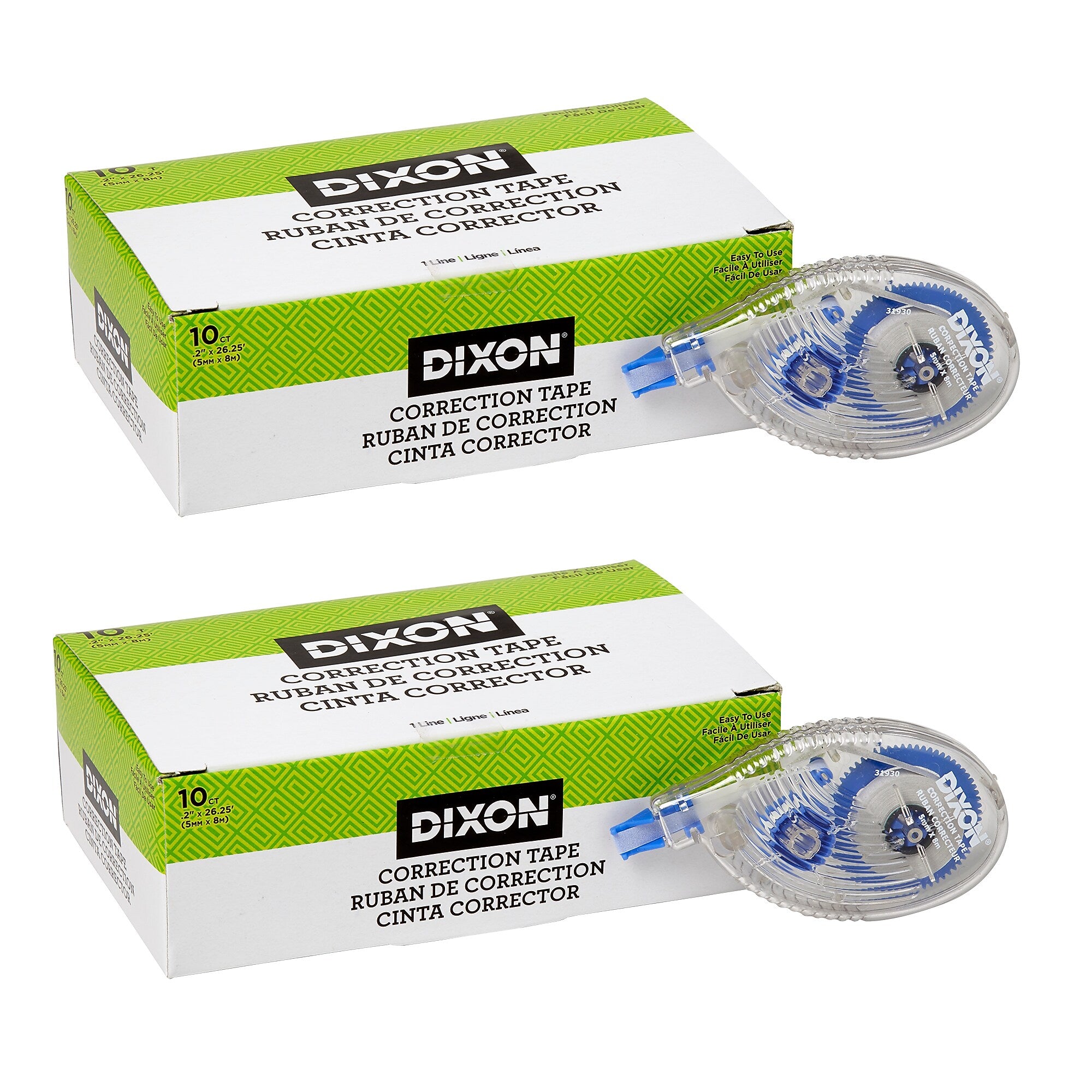 Dixon Correction Tape, White, 10/Pack, 2 Packs (DIX31930-2)