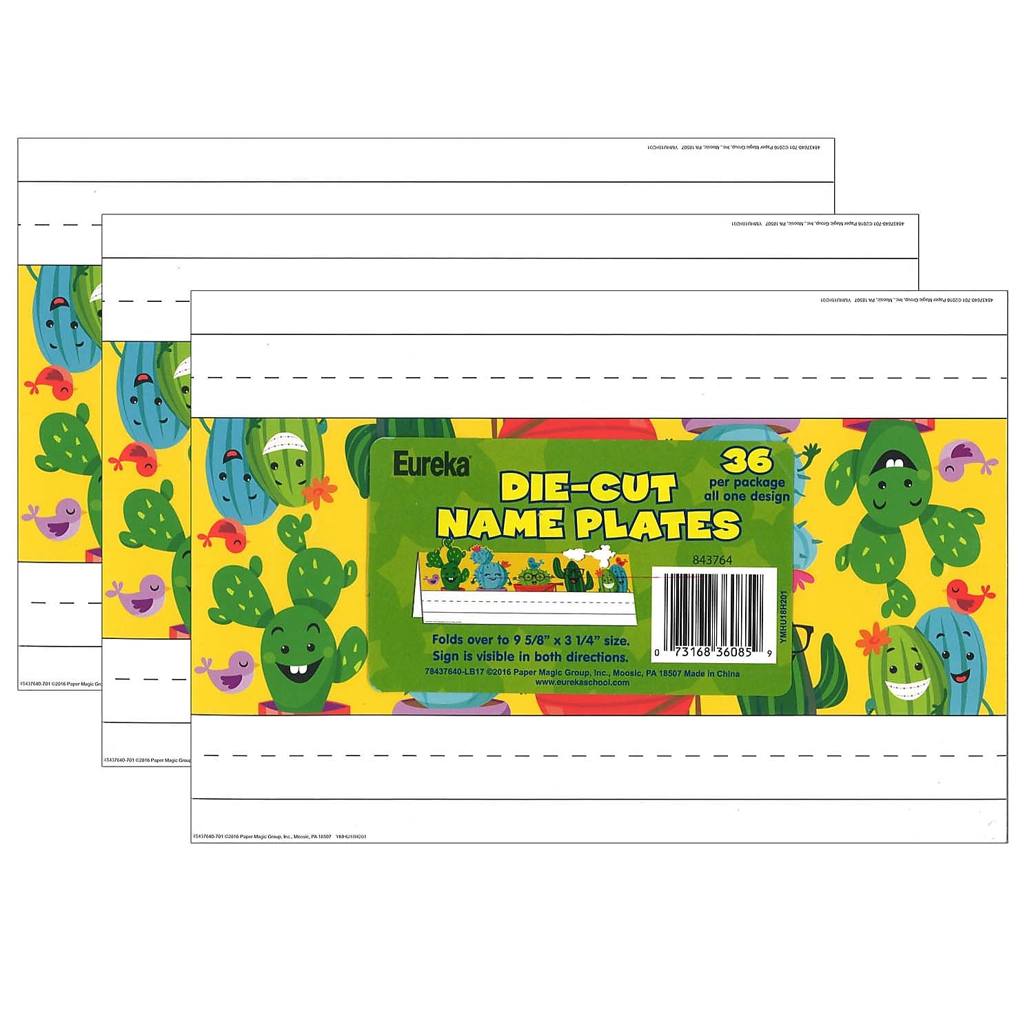 Eureka® A Sharp Bunch Tented Nameplates, 9.63" x 6.5", 36 Per Pack, 3 Packs (EU-843764-3)