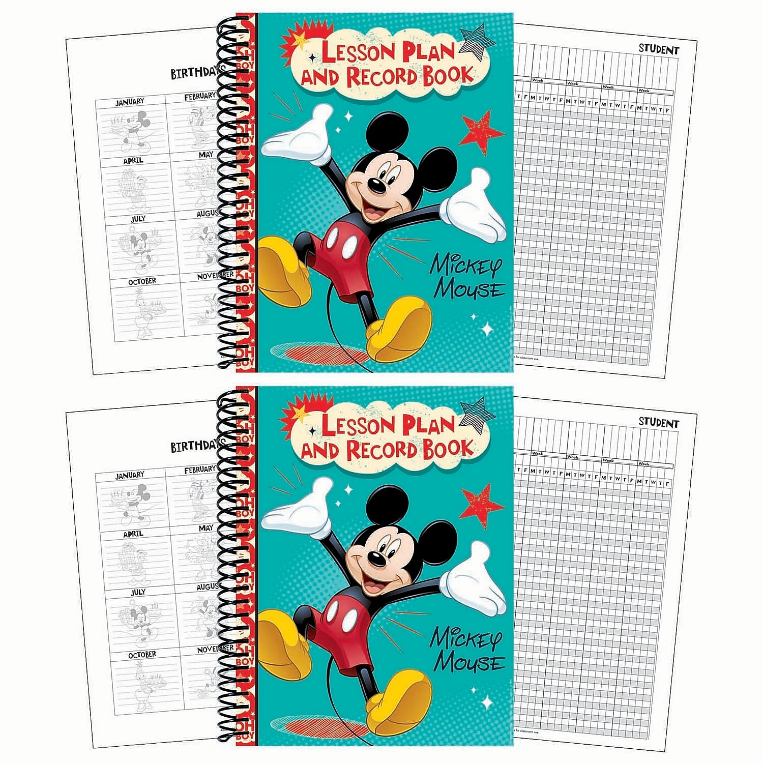 Eureka Mickey Lesson Plan & Record Book, Pack of 2 (EU-866267-2)