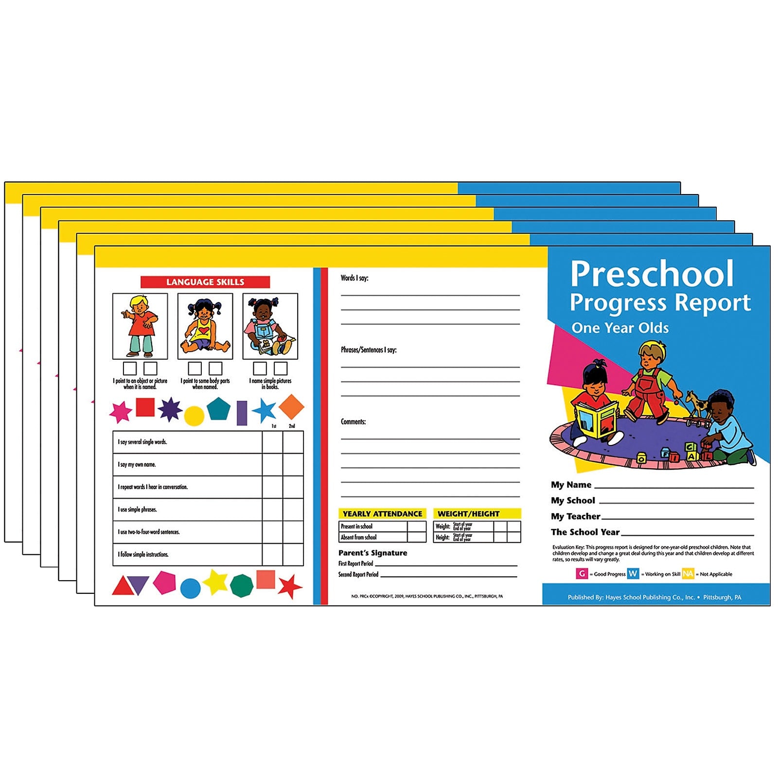 Hayes Publishing Preschool Progress Report, One Year olds, 10 Per Pack, 6 Packs (H-PRC09-6)