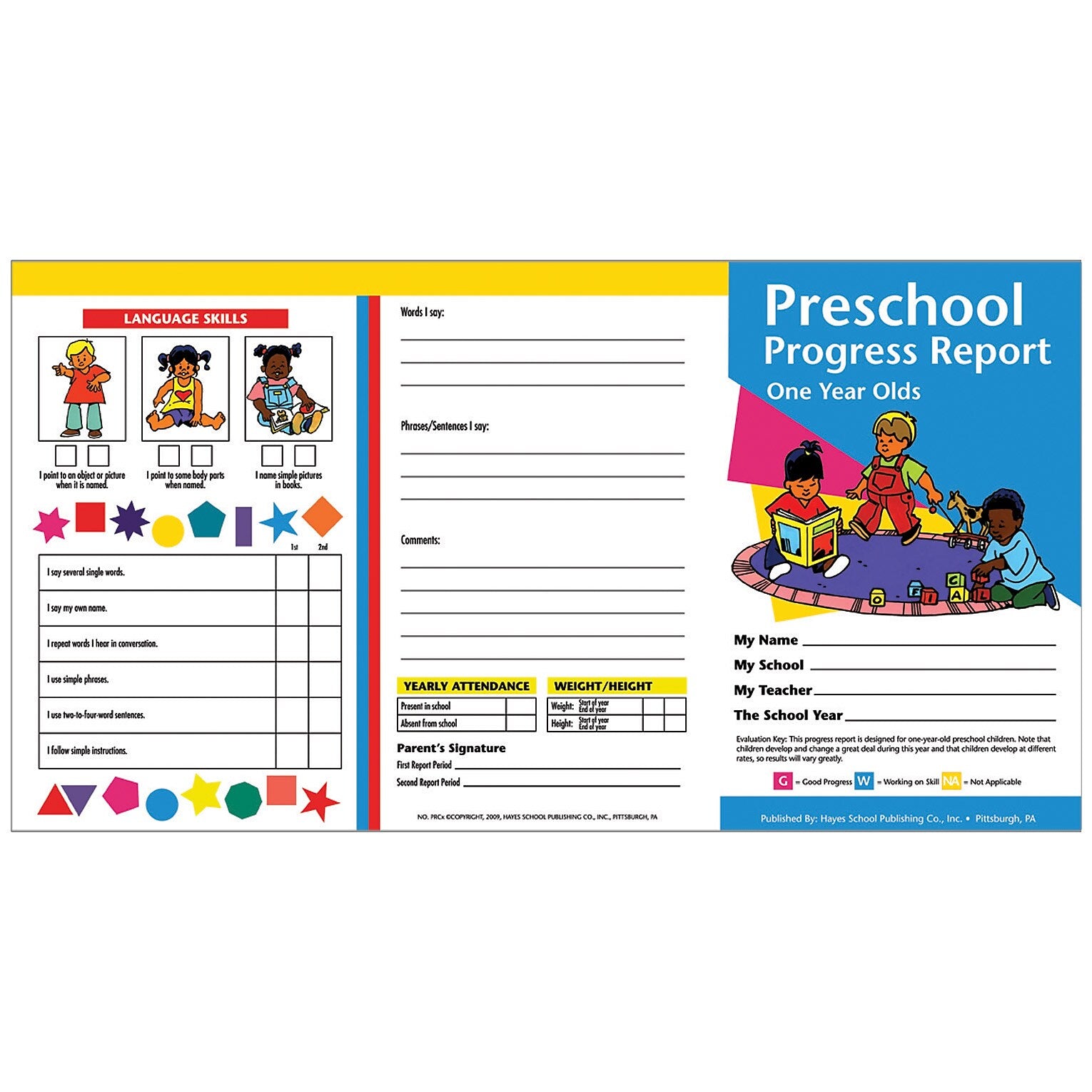 Hayes Publishing Preschool Progress Report, One Year olds, 10 Per Pack, 6 Packs (H-PRC09-6)
