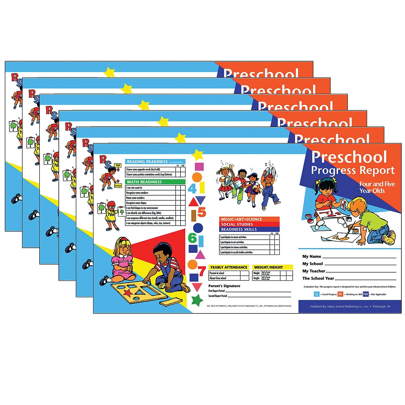 Hayes Publishing Preschool Progress Report, Ages 4-5, 10/Pack, 6 Packs (H-PRC2-6)
