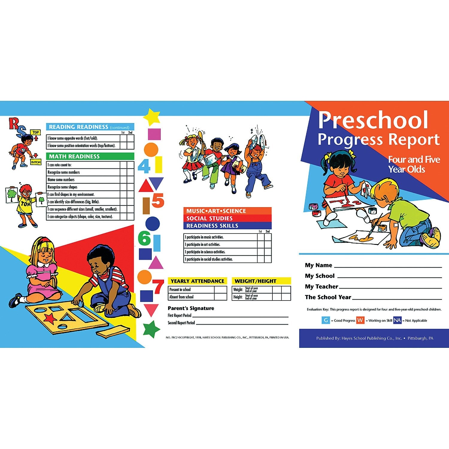 Hayes Publishing Preschool Progress Report, Ages 4-5, 10/Pack, 6 Packs (H-PRC2-6)