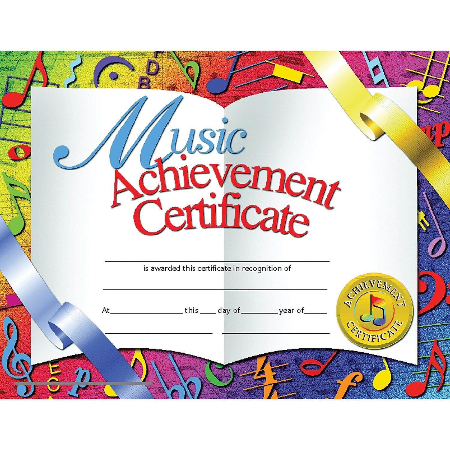 Hayes Publishing Music Achievement Certificate, 30 Per Pack, 3 Packs (H-VA636-3)