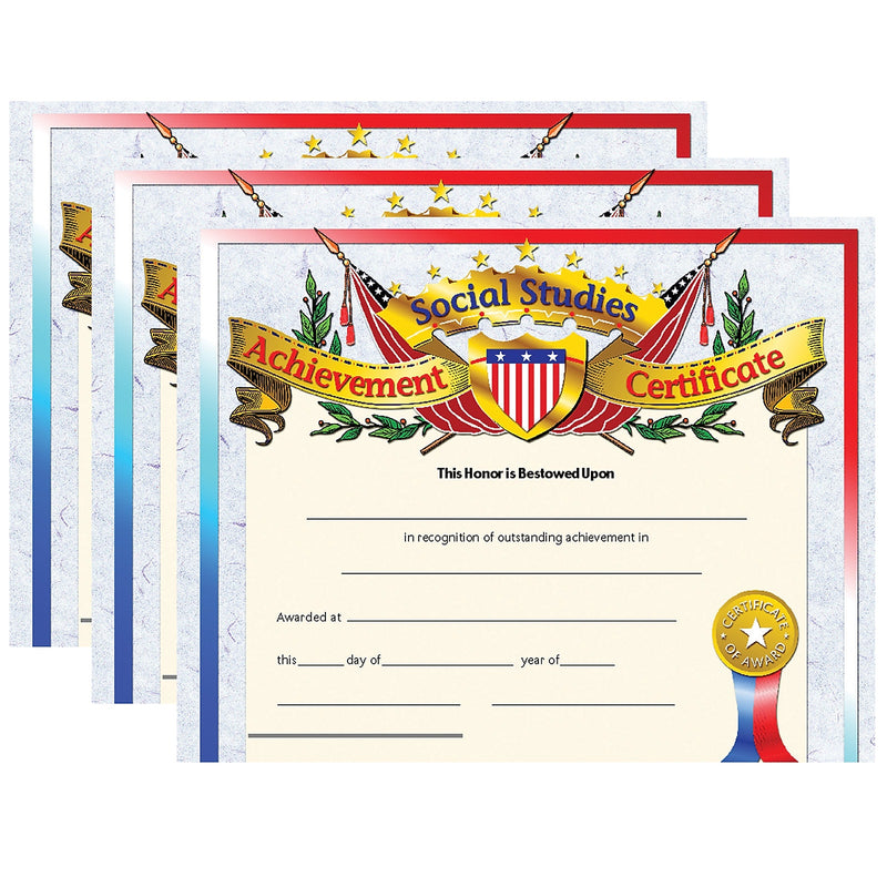 Hayes Publishing Social Studies Achievement Certificate, 30 Per Pack, 3 Packs (H-VA675-3)