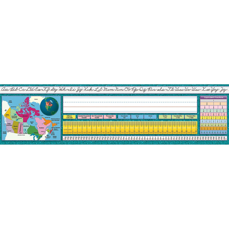 North Star Teacher Resources Canadian Intermediate Traditional Cursive Desk Plates, 19" x 5", 36/Pack, 3 Packs (NST9025-3)