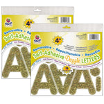 Pacon 4" Self-Adhesive Puffy Font Letters, Gold Dazzle, 78/Pack, 2 Packs (PAC51689-2)
