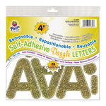 Pacon 4" Self-Adhesive Puffy Font Letters, Gold Dazzle, 78/Pack, 2 Packs (PAC51689-2)