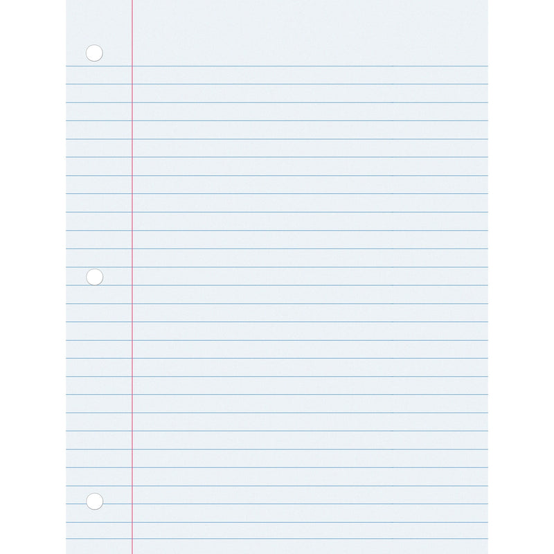 Pacon Wide Ruled Filler Paper, 8" x 10.5", 3-Hole Punched, 150 Sheets/Pack, 6 Packs/Bundle (PACMMK09250-6)
