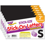 TREND STICK-EZE® 2" Stick-On Letters, Black, 107 Pieces Per Pack, 6 Packs (T-1791-6)