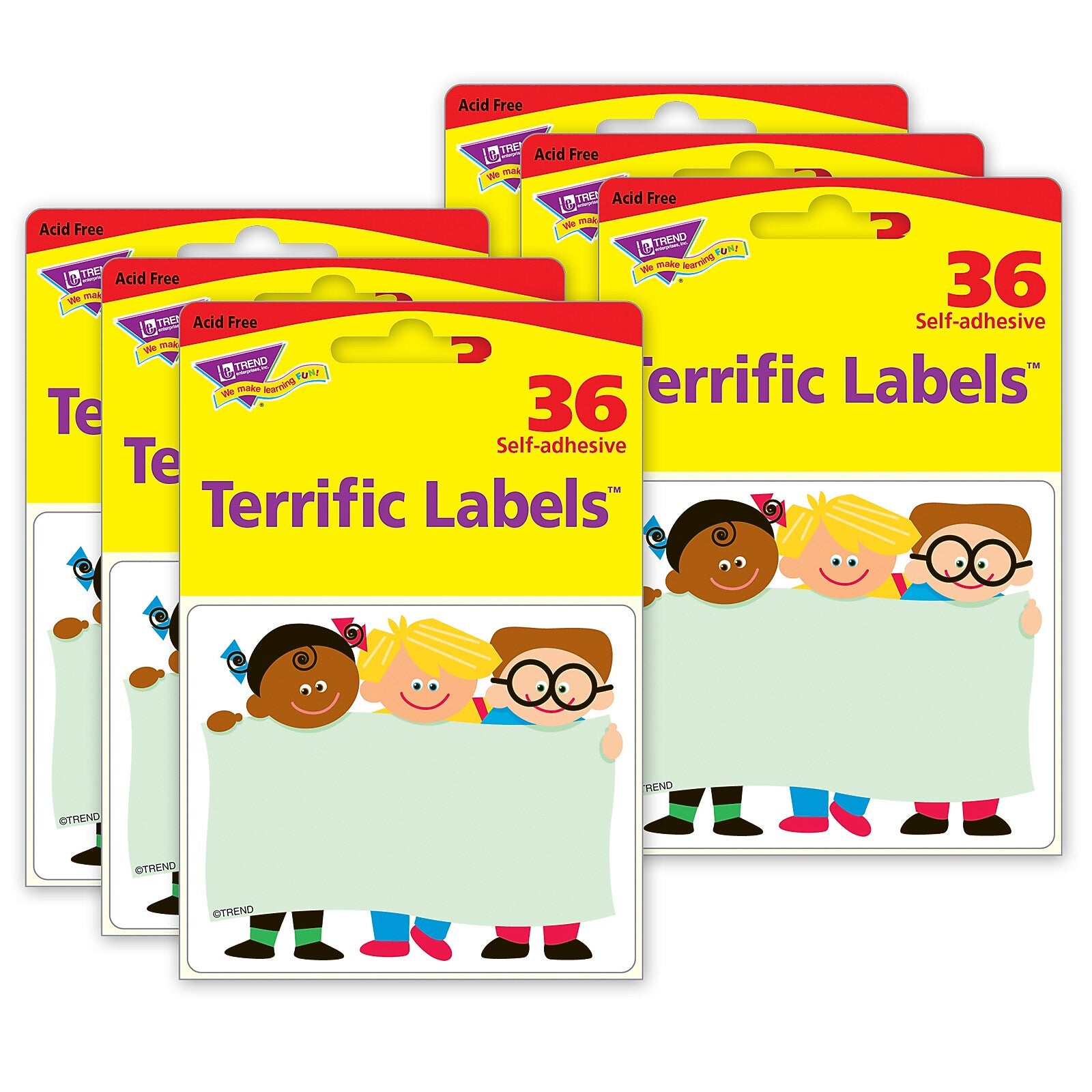 TREND Kids Terrific Labels, 2.5" x 3", 36 Per Pack, 6 Packs (T-68003-6)