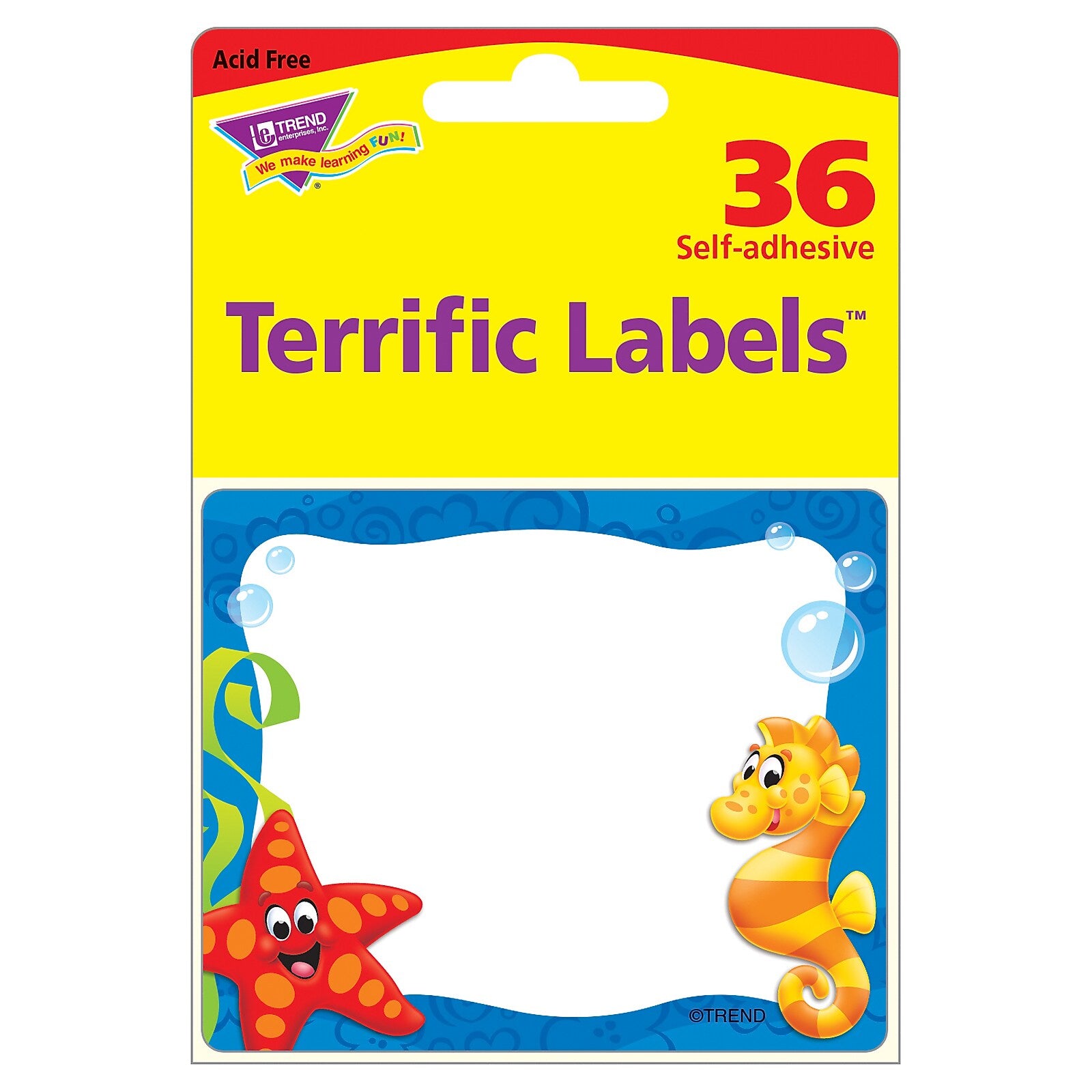 TREND Sea Buddies Terrific Labels, 2.5" x 3", 36 Per Pack, 6 Packs (T-68083-6)