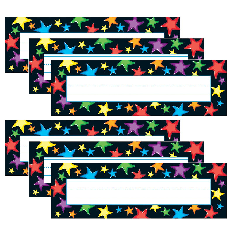 TREND Gel Stars Desk Toppers Nameplates, 2.875" x 9.5", 36 Per Pack, 6 Packs (T-69040-6)