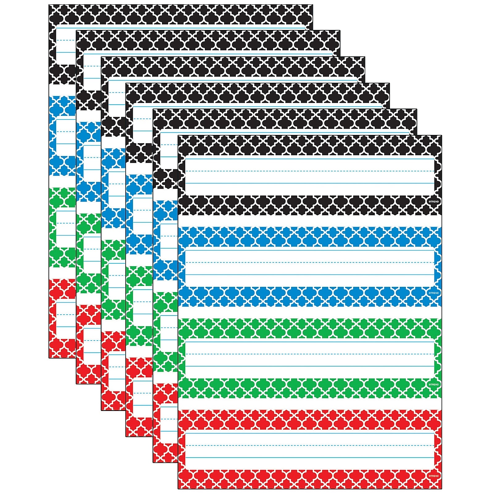 TREND Moroccan Desk Toppers® Nameplates Variety Pack, 2.875" x 9.5", 32 Per Pack, 6 Packs (T-69950-6)