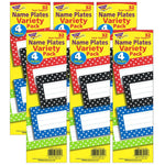 TREND Polka Dots Desk Toppers® Nameplates Variety Pack, 2.875" x 9.5", 32 Per Pack, 6 Packs (T-69951-6)