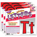 TREND 4" Playful Uppercase/Lowercase Combo Pack (EN/SP) Ready Letters®, Red, 216 Per Pack, 3 Packs (T-79742-3)