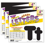 TREND 4" Uppercase/Lowercase Combo Pack Ready Letters, Black, 182/Pack, 3 Packs (T-79901-3)