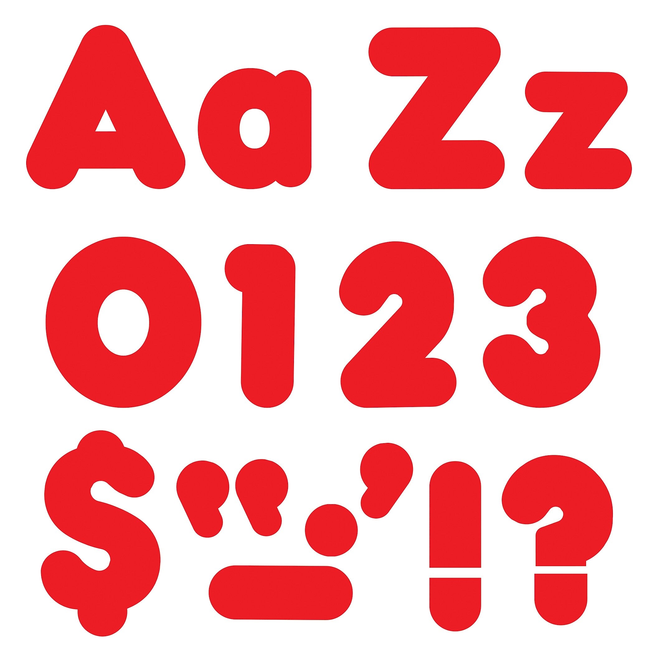 TREND 4" Uppercase/Lowercase Combo Pack Ready Letters, Red, 182/Pack, 3 Packs (T-79902-3)