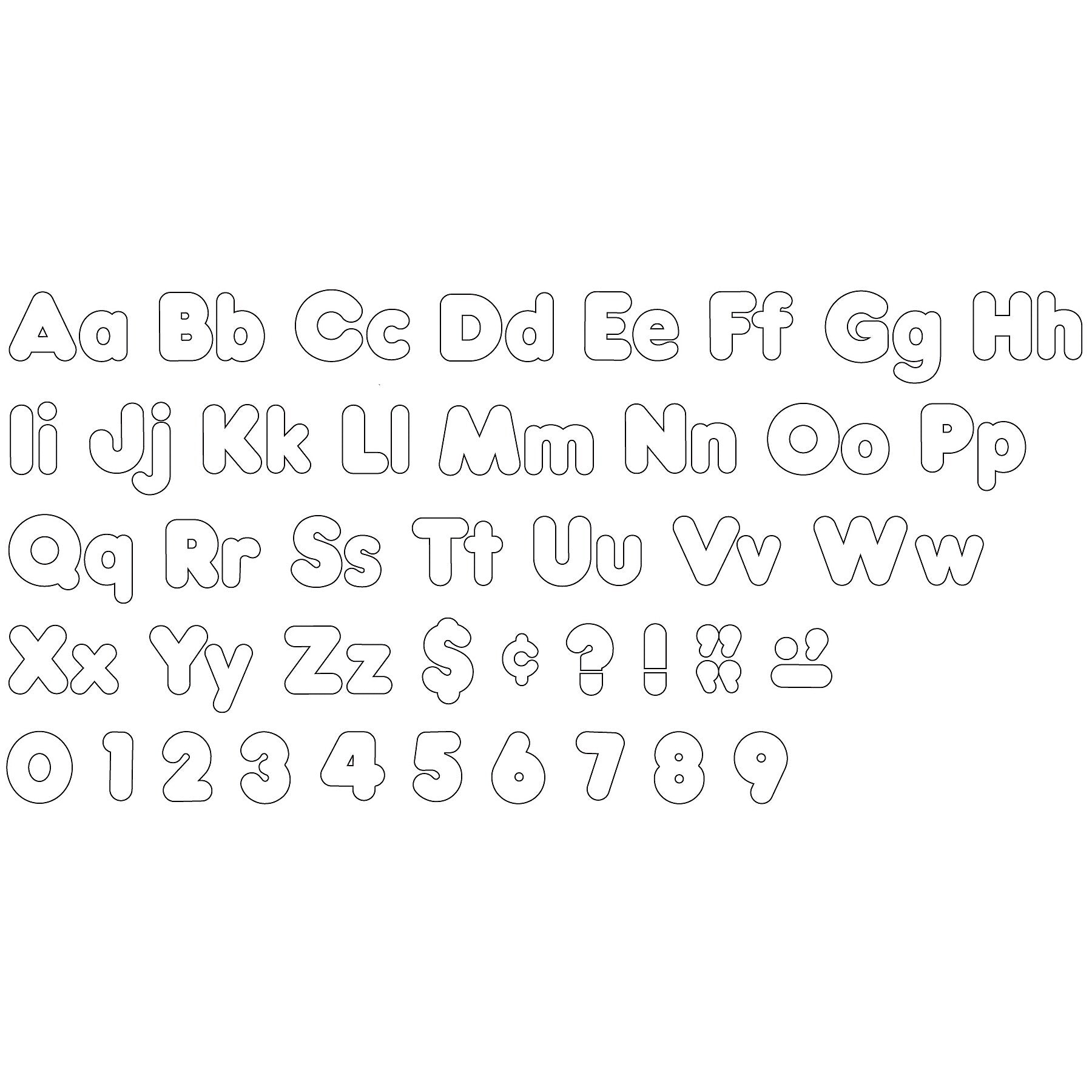 TREND 4" Uppercase/Lowercase Combo Pack Ready Letters, White, 182/Pack, 3 Packs (T-79905-3)