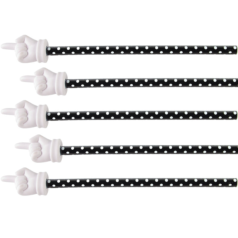 Teacher Created Resources Black Polka Dots Hand Pointer, Pack of 5 (TCR20678-5)