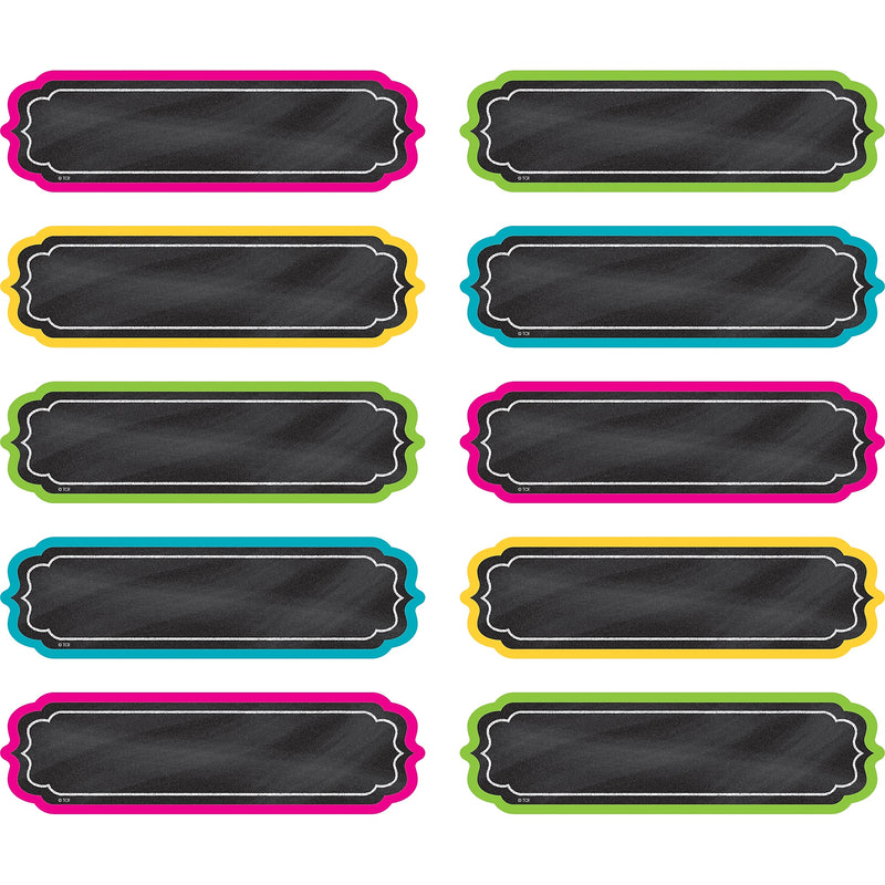 Teacher Created Resources Chalkboard Brights Labels, 5.25" x 1.5", 30 Per Pack, 3 Packs (TCR20871-3)