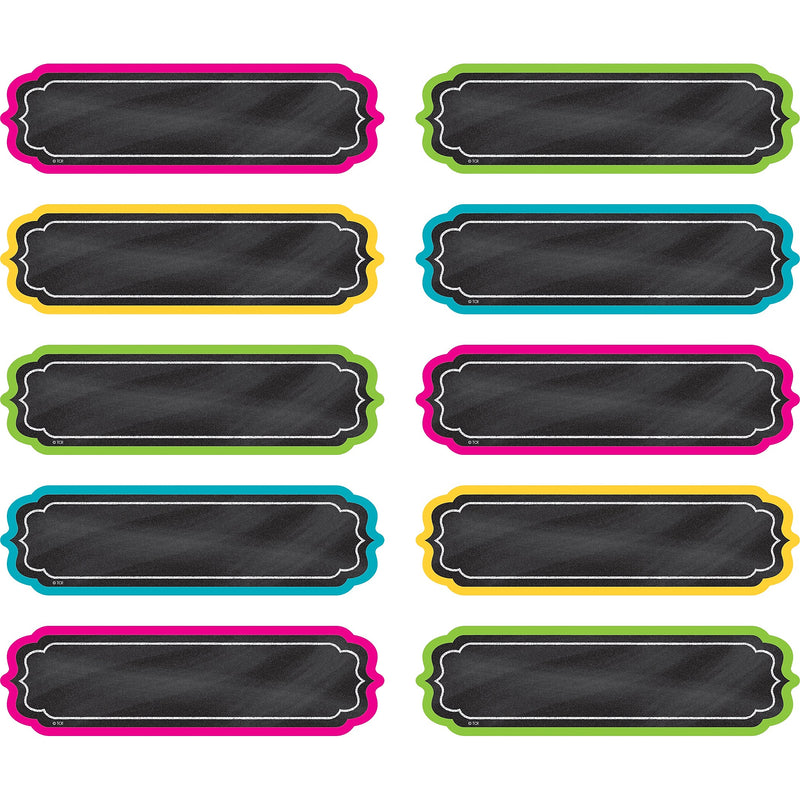 Teacher Created Resources Chalkboard Brights Labels, 5.25" x 1.5", 30 Per Pack, 3 Packs (TCR20871-3)