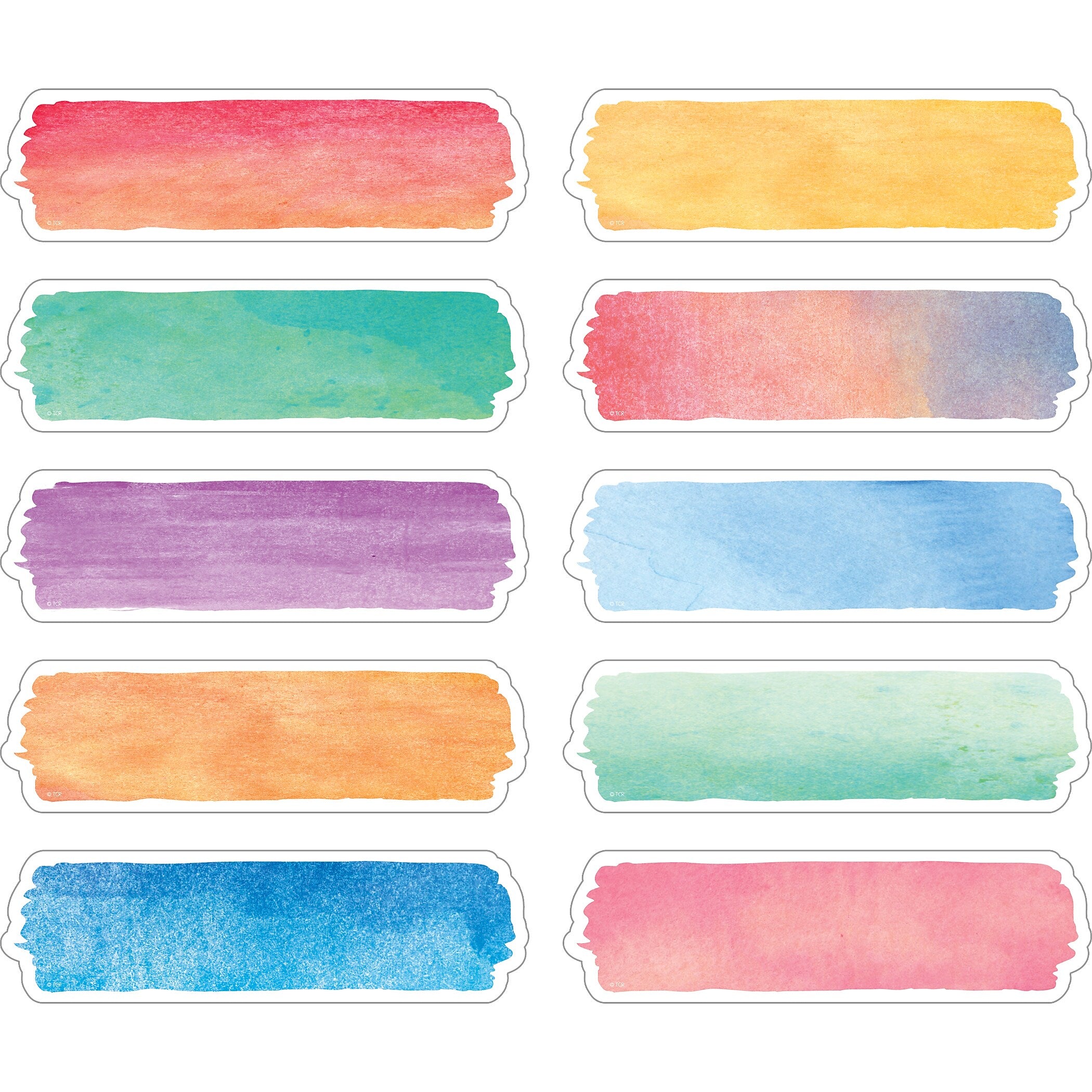 Teacher Created Resources Watercolor Labels, 5.25" x 1.5", 120 Per Pack, 3 Packs (TCR20873-3)