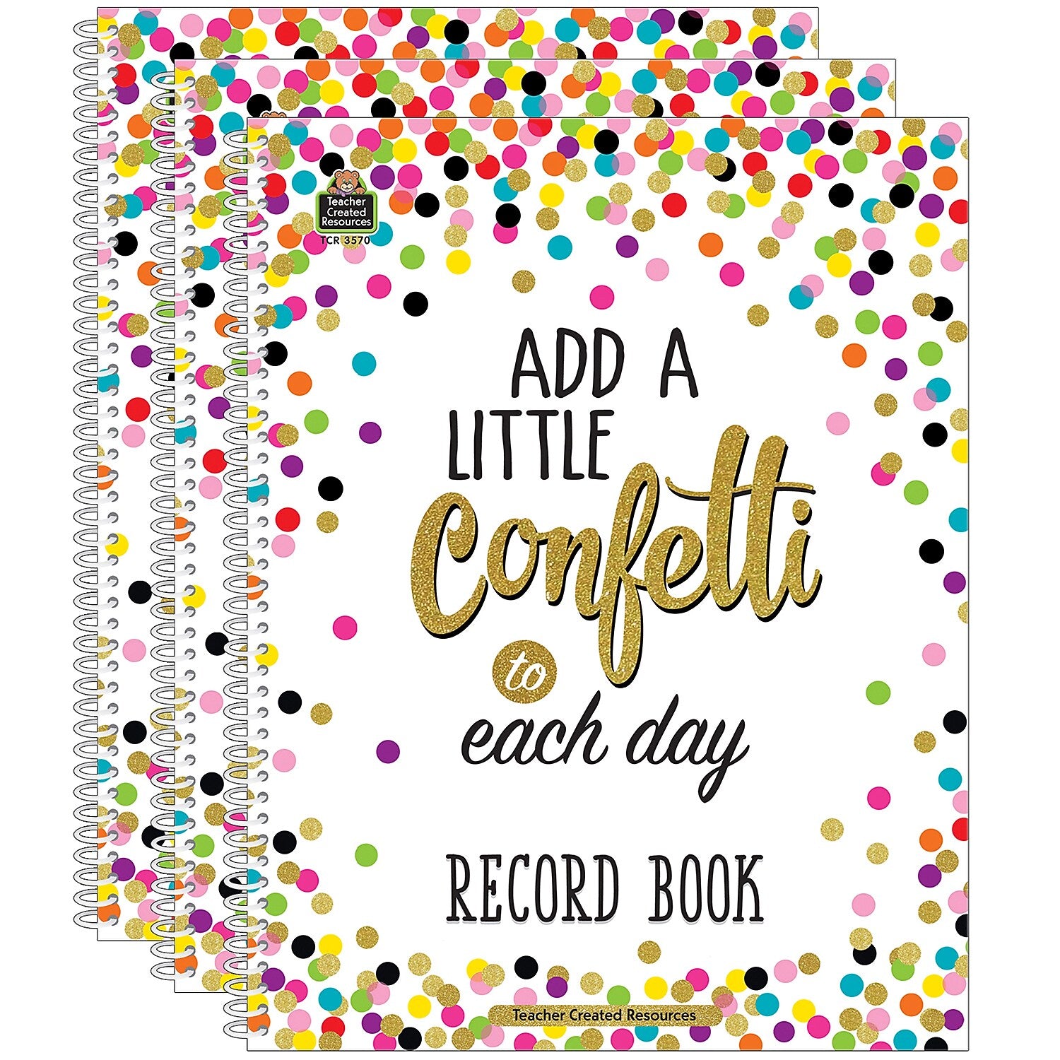 Teacher Created Resources Confetti Record Book, Pack of 3 (TCR3570-3)