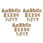 Teacher Created Resources 4" Bold Block Letters Combo Pack, Brown Burlap Design, 230 Characters/Pack, 3 Packs (TCR3938-3)