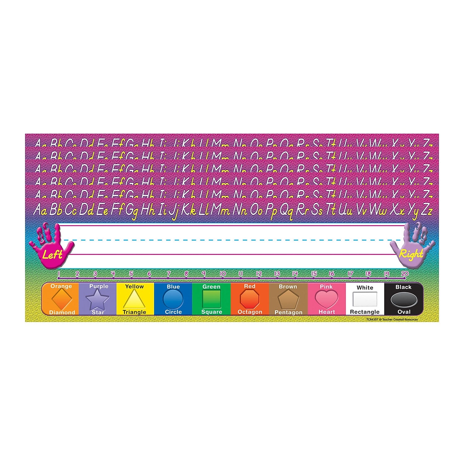 Teacher Created Resources Modern Printing Flat Nameplates, 3.5" x 11.5", 36 Per Pack, 6 Packs (TCR4307-6)