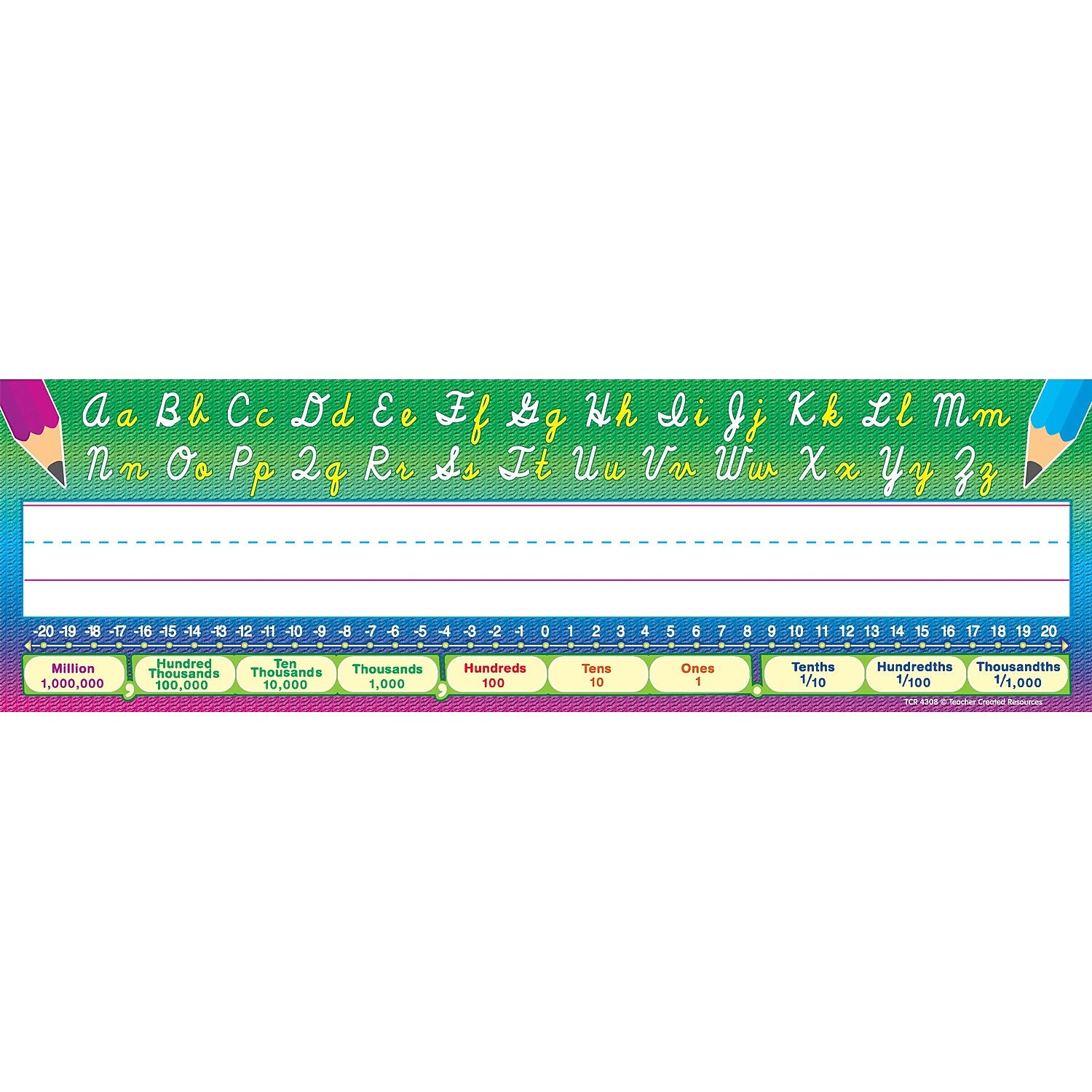 Teacher Created Resources Cursive Writing Nameplates, 3.5" x 11.5", 36 Per Pack, 6 Packs (TCR4308-6)