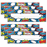 Teacher Created Resources Superhero Flat Nameplates, 3.5" x 11.5", 36 Per Pack, 6 Packs (TCR5588-6)