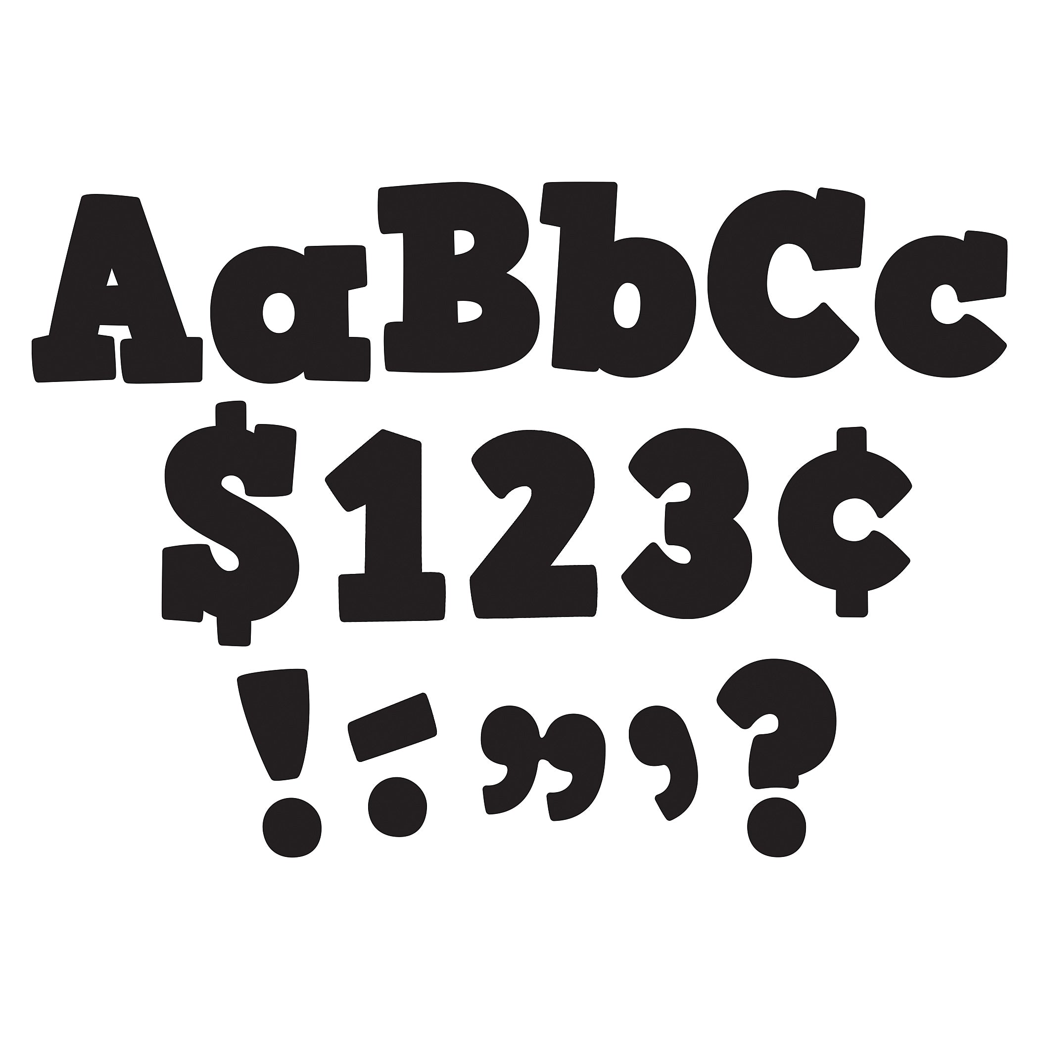 Teacher Created Resources 4" Bold Letters Combo Pack, Black, 230 Characters/Pack, 3 Packs (TCR5822-3)