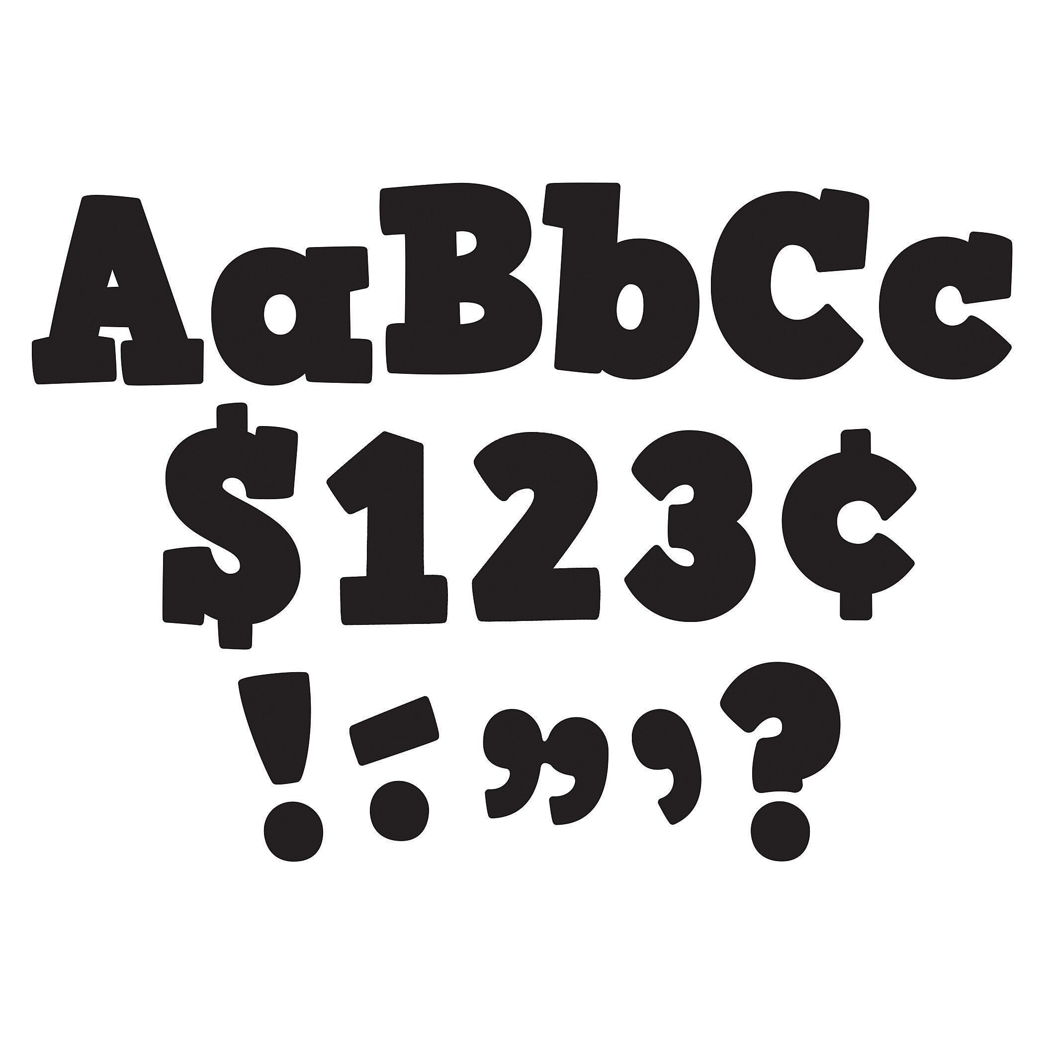 Teacher Created Resources 4" Bold Letters Combo Pack, Black, 230 Characters/Pack, 3 Packs (TCR5822-3)