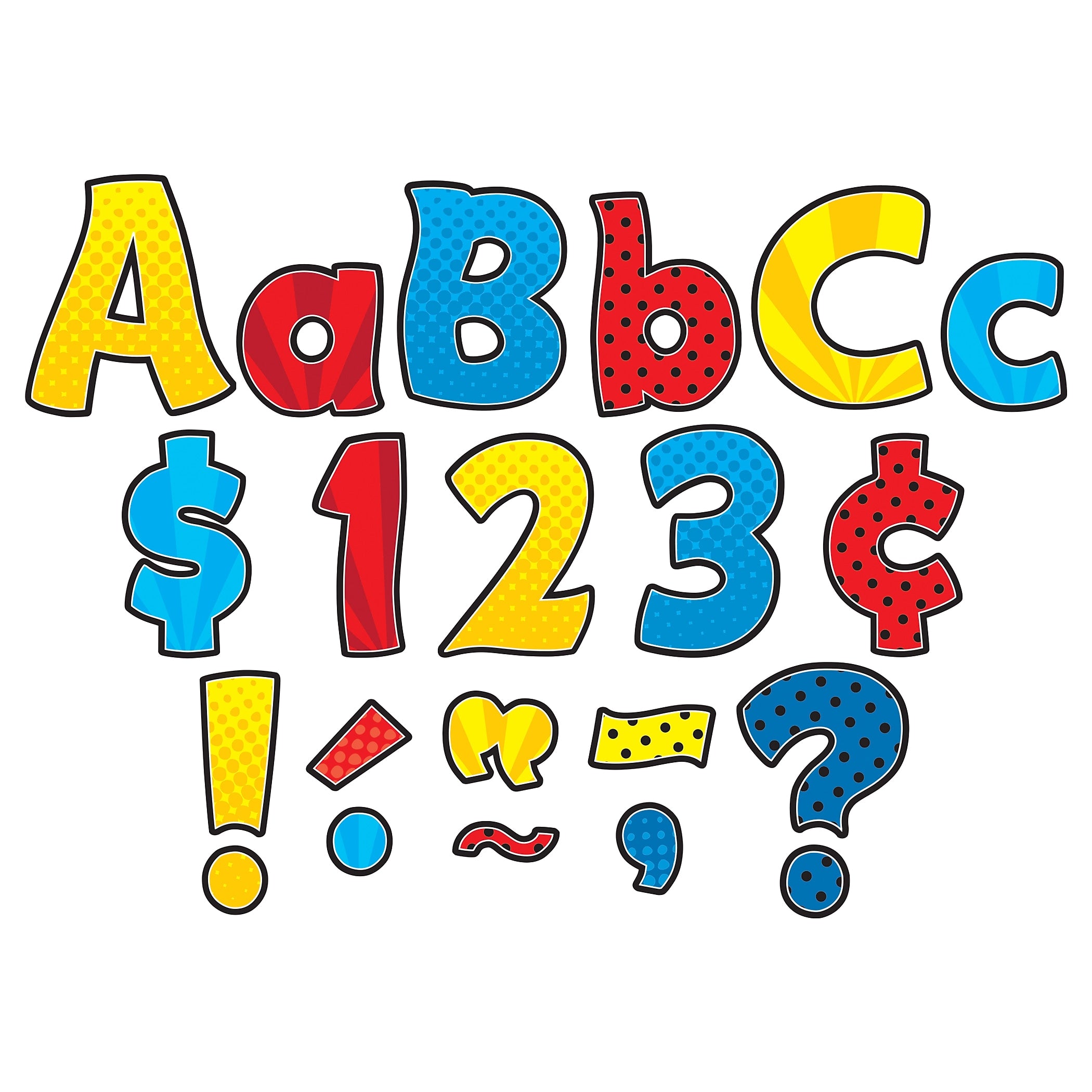 Teacher Created Resources 4" Funtastic Font Letters Combo Pack, Superhero, 208 Pieces/Pack, 3 Packs (TCR5845-3)