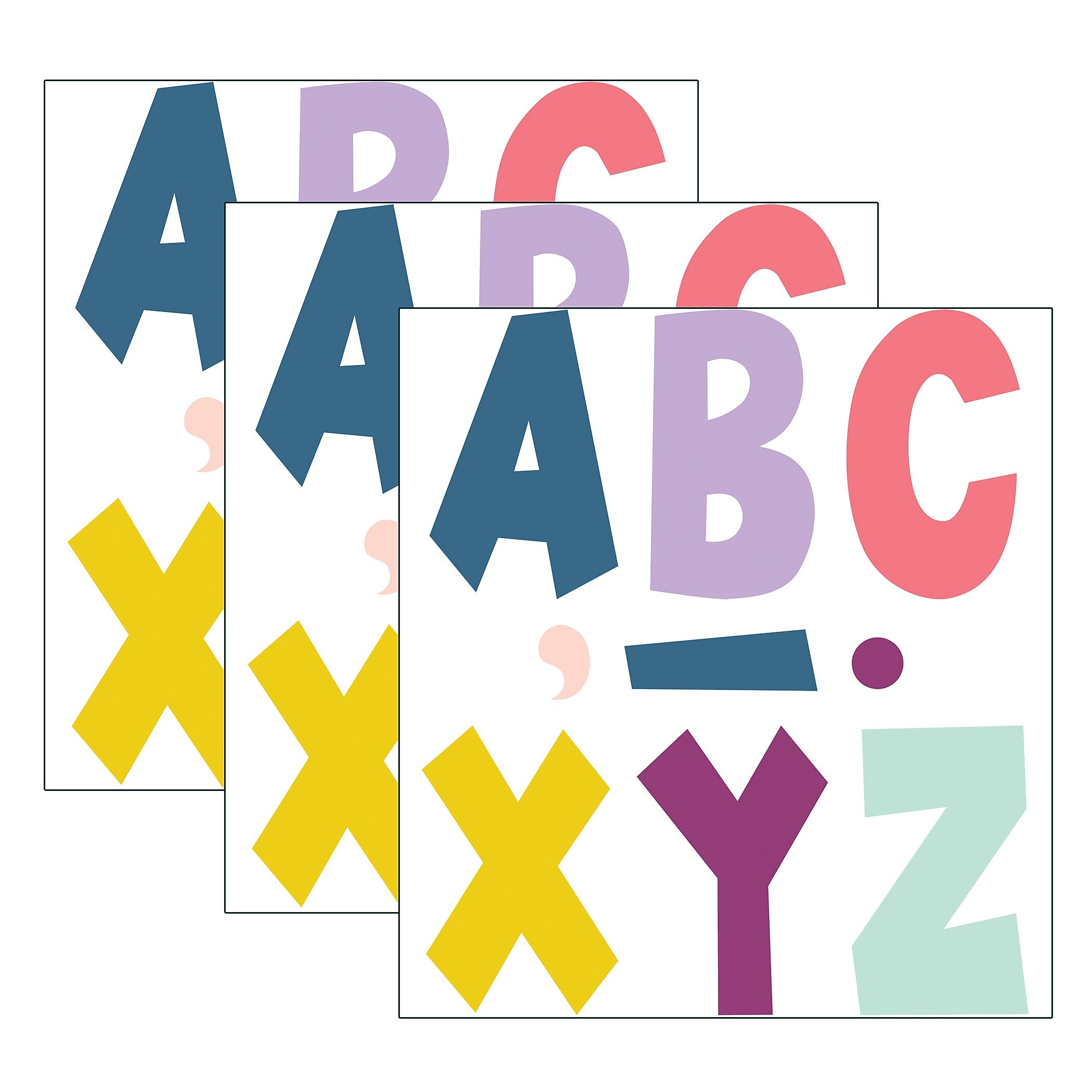 Teacher Created Resources® Oh Happy Day 7" Fun Font Letters, Assorted Colors, 120 Per Pack, 3 Packs (TCR70100-3)