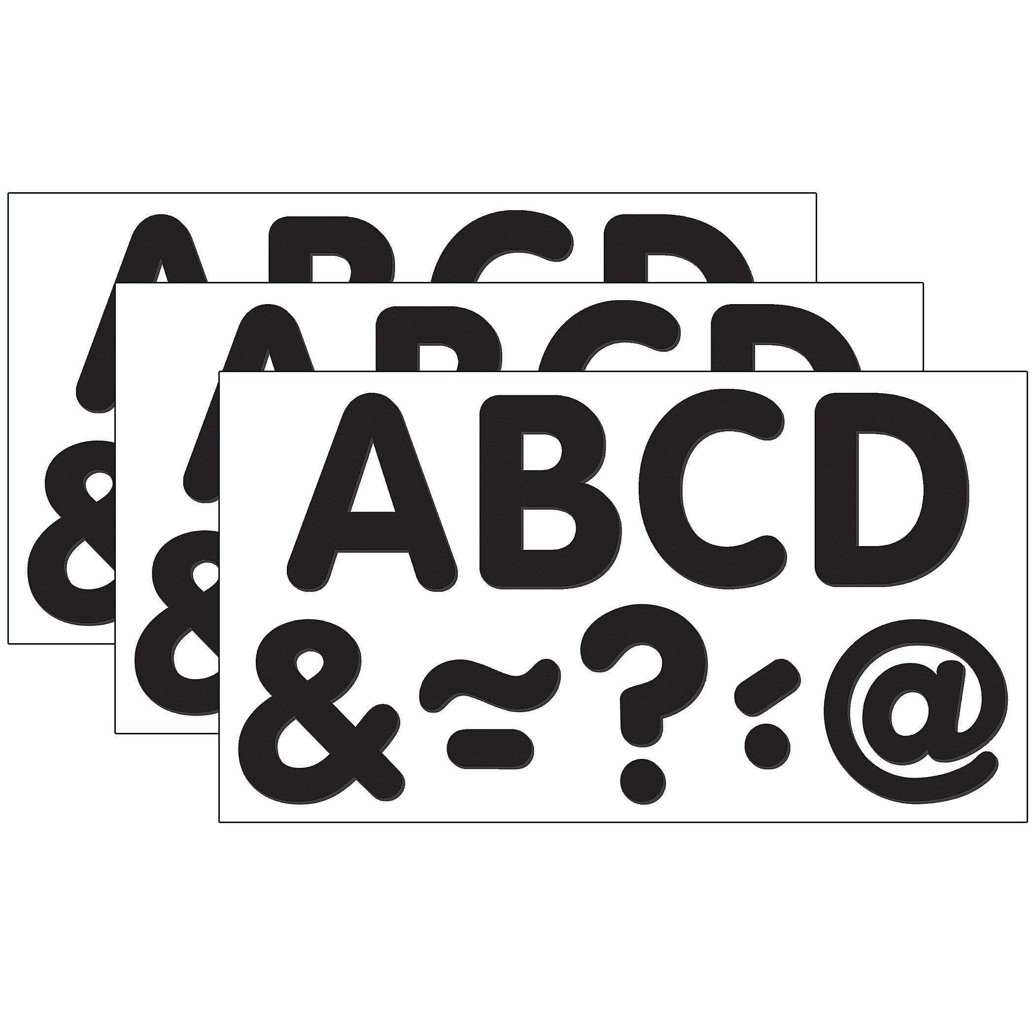 Teacher Created Resources 2" Magnetic Classic Letters, Black, 87 Pieces/Pack, 3 Packs (TCR77188-3)
